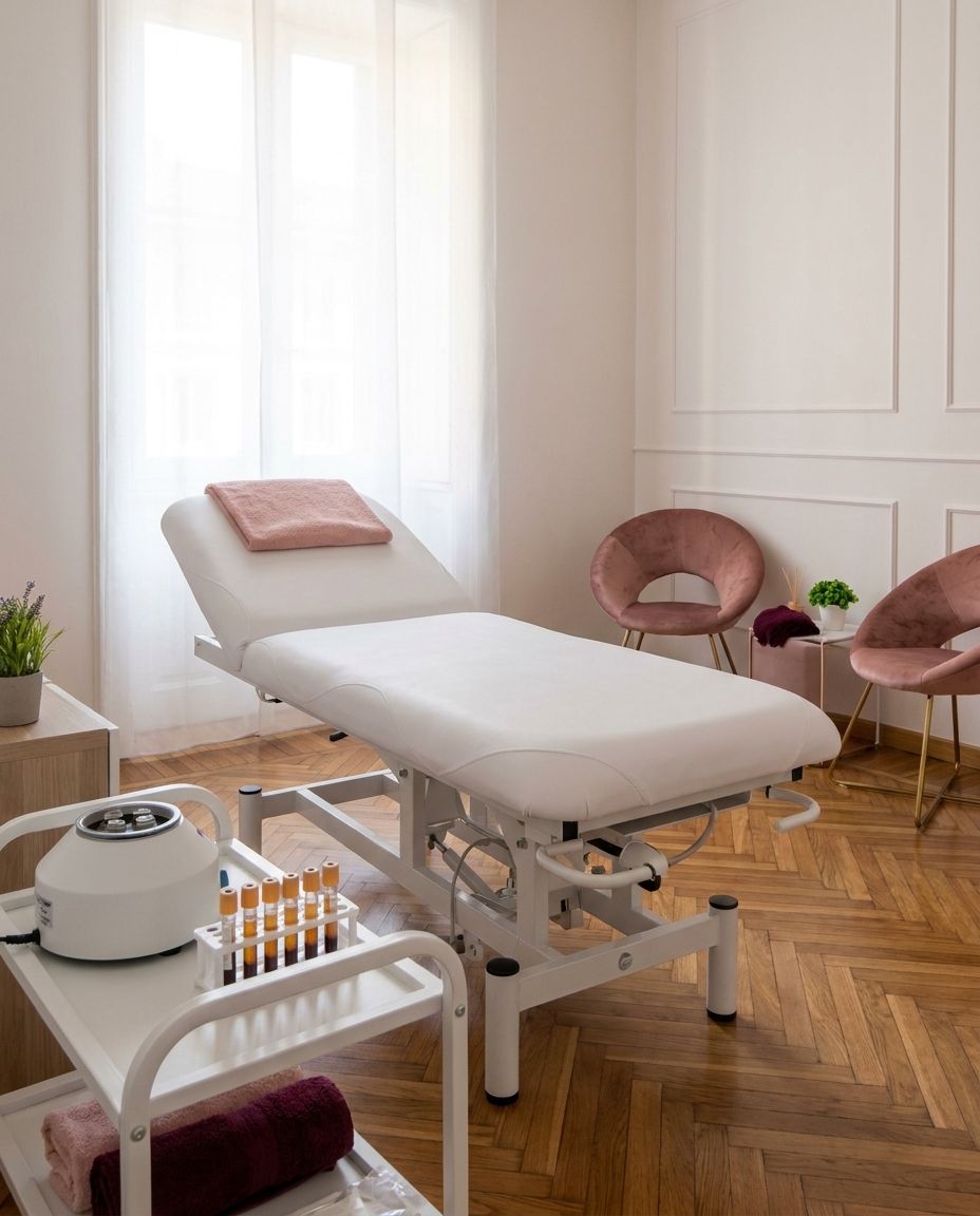 Valutazione del cuoio capelluto durante un consulto per la caduta dei capelli